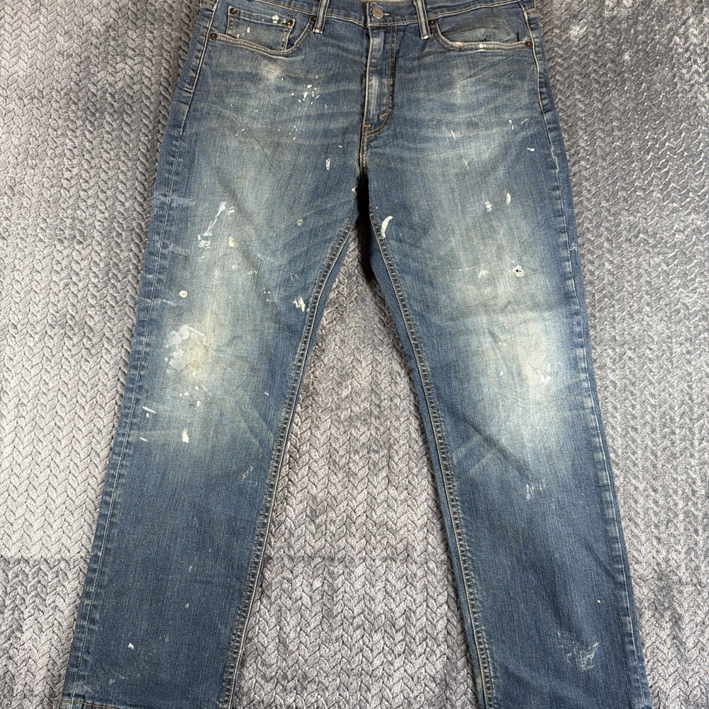 Levi's 541 Jeans Mens 34x30 Blue Cotton Denim Tapered Leg Faded Workwear Stretch